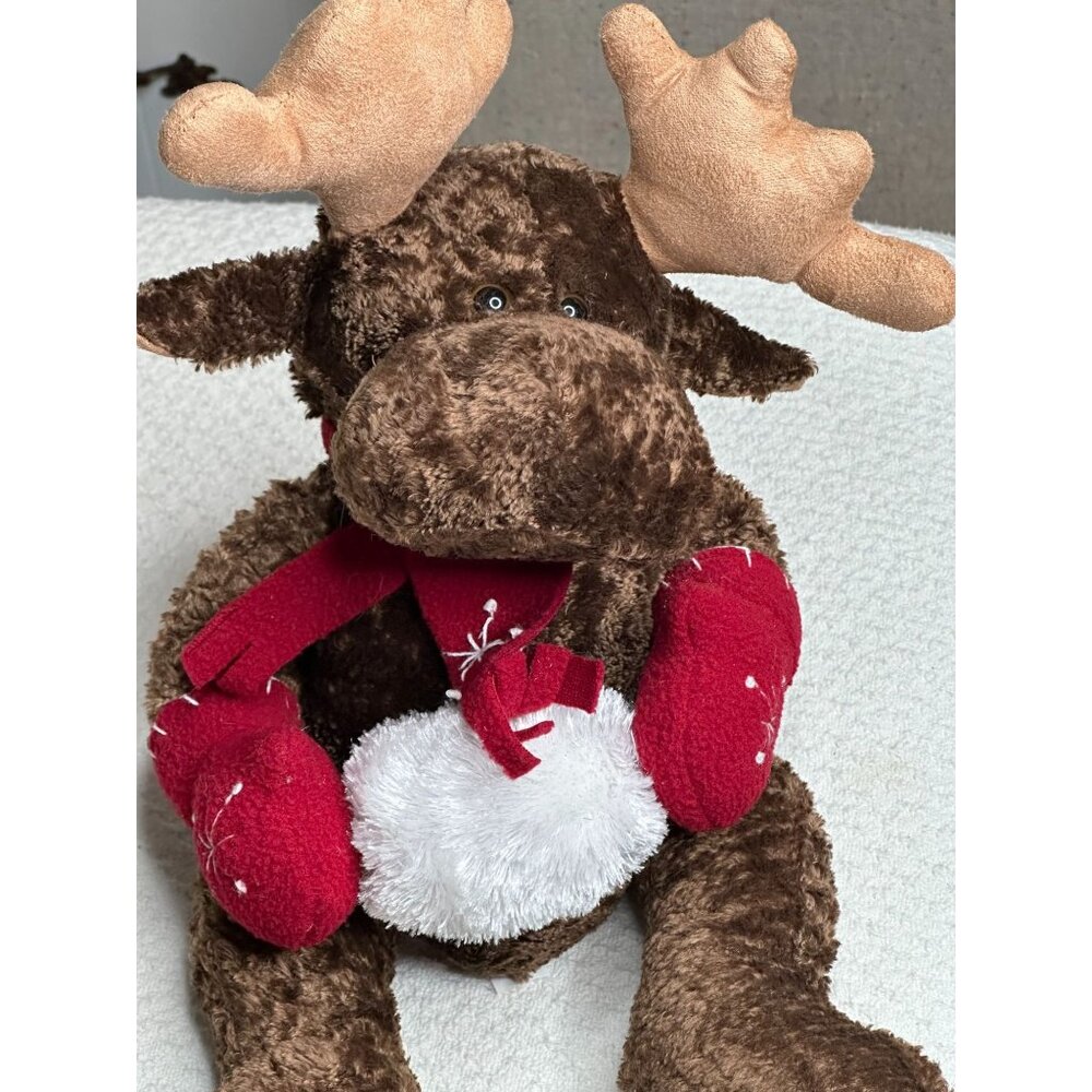 Wish Pets Joey Moose Snowball Plush Toy Stuff Animal Red Mittens Scarf 2004 Gift
